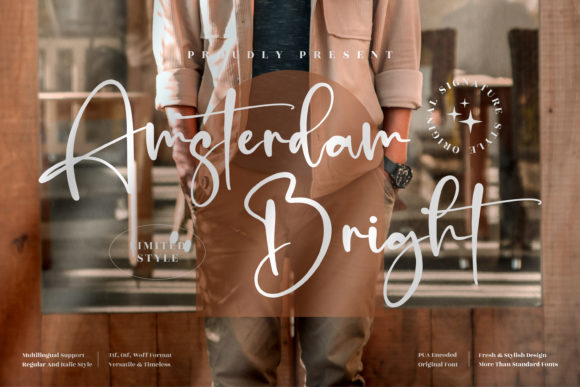 Amsterdam Bright Script Font for Elegant Brand Identity