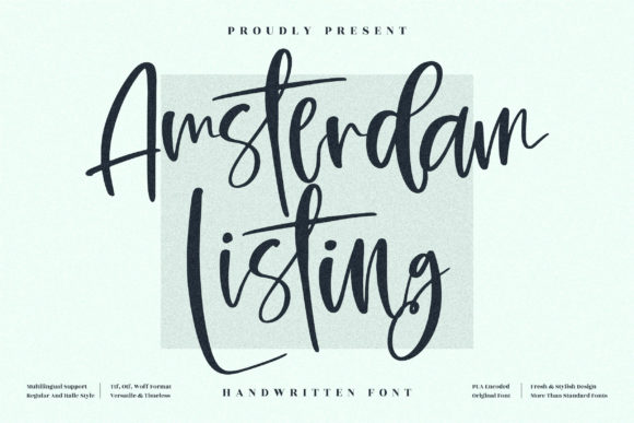 Amsterdam Listing: A Whimsical Script Font for Scroll-Stopping Brand Content