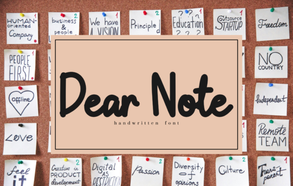 Dear Note: A Graceful Script Font for Editorial Design