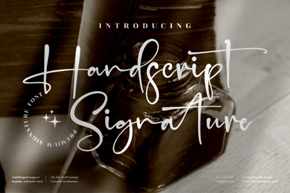 Handscript Signature Font: Elegant Script Handwritten Typeface
