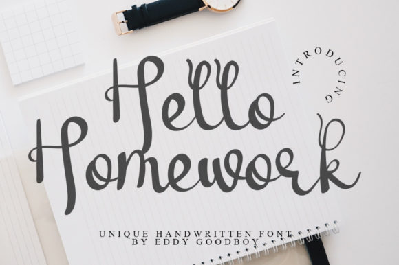 Hello Homework: A Chic Script Font for Brand Elegance