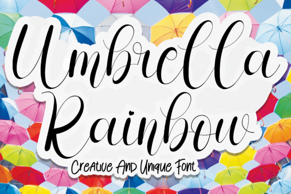 Umbrella Rainbow Font for Elegant Script Branding