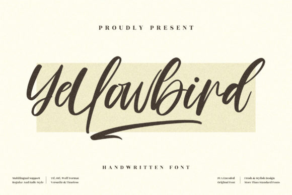 Yellowbird Script Font for Handmade Creativity