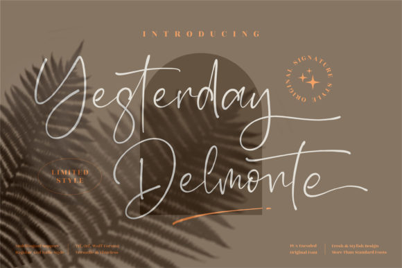 Yesterday Delmonte: A Graceful Script Font for Editorial Elegance